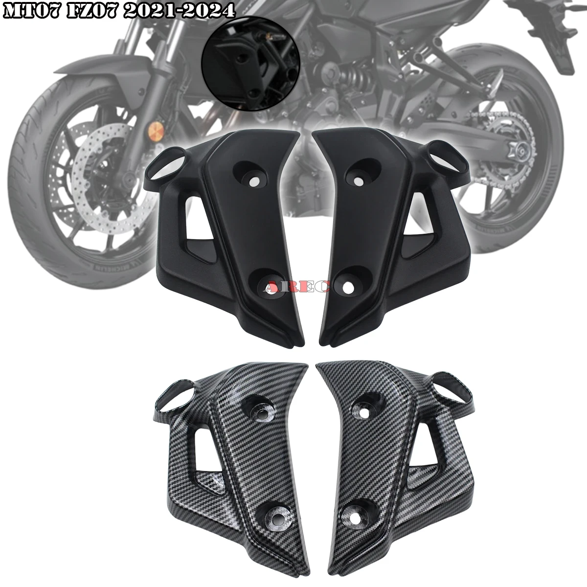 Capot de panneau de couverture de radiateur de carénage latéral de moto adapté pour YAMAHA MT 07 FZ 07 MT-07 FZ-07 2021 2022 2023 2024
