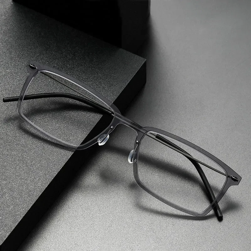 KUXA Ultra Light Screwless Design Eyeglass Frames For Men Nylon Titanium Rectangle Optical Glasses Frame Myopia Spectacles