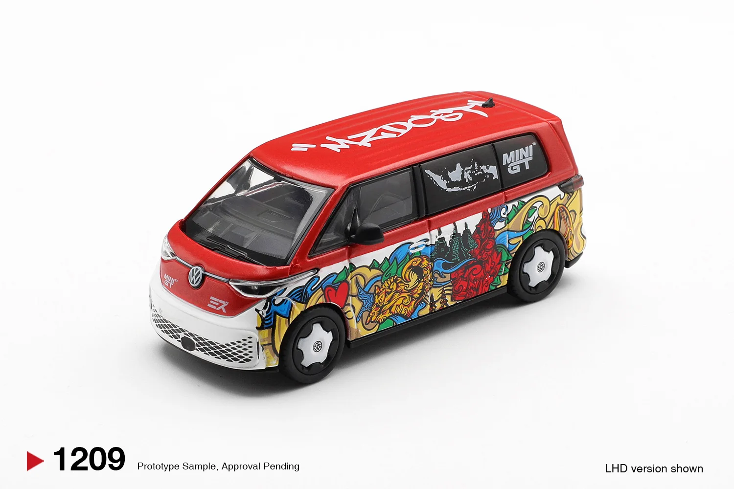 MINIGT 1:64 Volkswagen ID. Buzz Mizu Design MGT01209-CH Autos aus Legierung, Druckguss-Metallmodell, Kinderspielzeug für Jungen