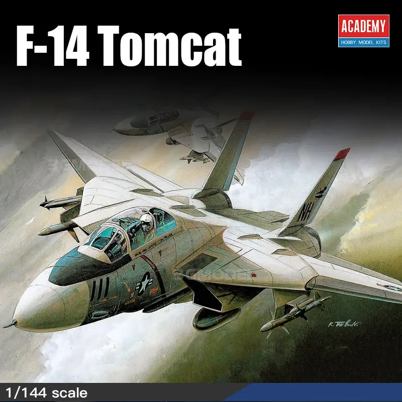 Academy assembled airplane model kit 12608 F-14 Tomcat fighter 1/144