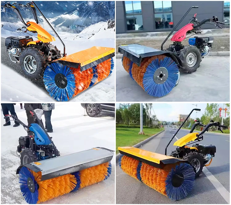 Fornitura in fabbrica Vari tipi Spazzaneve manuale Camminata dietro il camion spazzatrice da neve in vendita