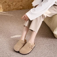 Kidmi Women's Genuine Suede Clogs Soft Footbed Leather Potato Shoes Comfort Slip On Clogs with Arch Support Fashion Home Slipper - Image 5