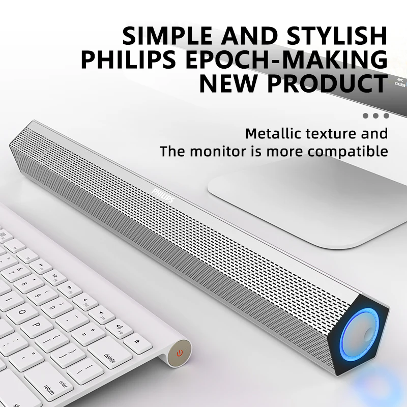 Проводной динамик Philips SPA520S с независимой ручкой USB, динамический привод 50 мм, звездообразный динамик для домашнего ноутбука, настольного компьютера Проводной динамик Philips SPA520S с независимой ручкой USB, динамический привод 50 мм, звездообразный динамик для домашнего ноутбука, настольного компьютера