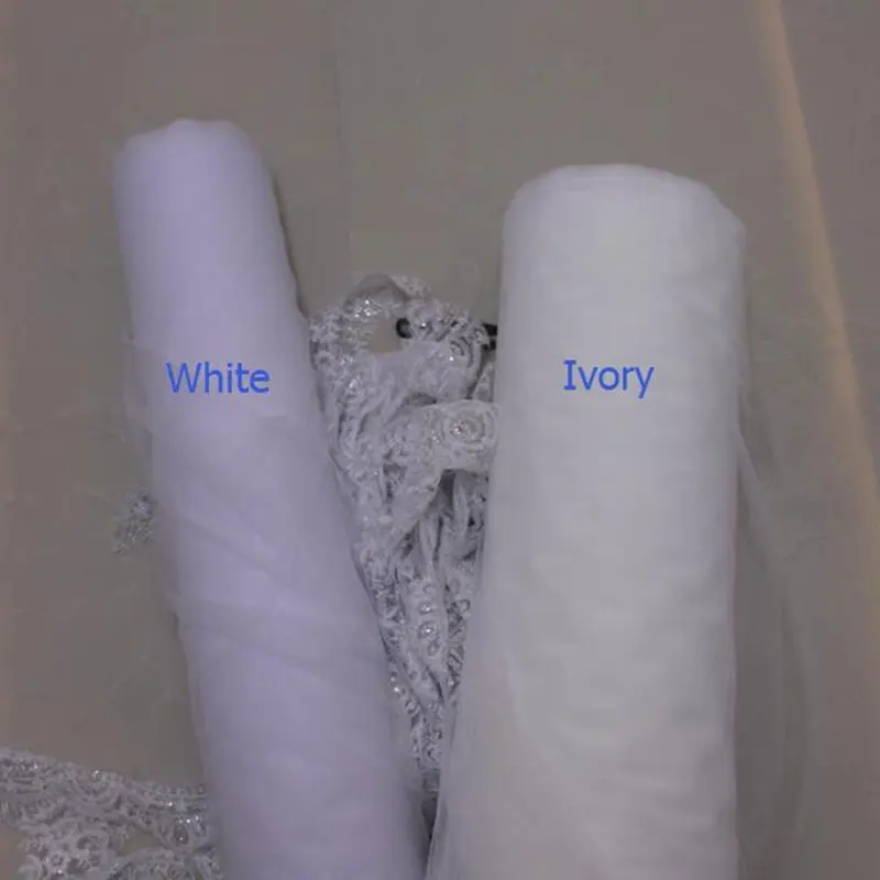 White Ivory Wedding Accessories Lace 5M/500cm Cathedral Length Bride Veil Lace Mantilla bridal veils wedding