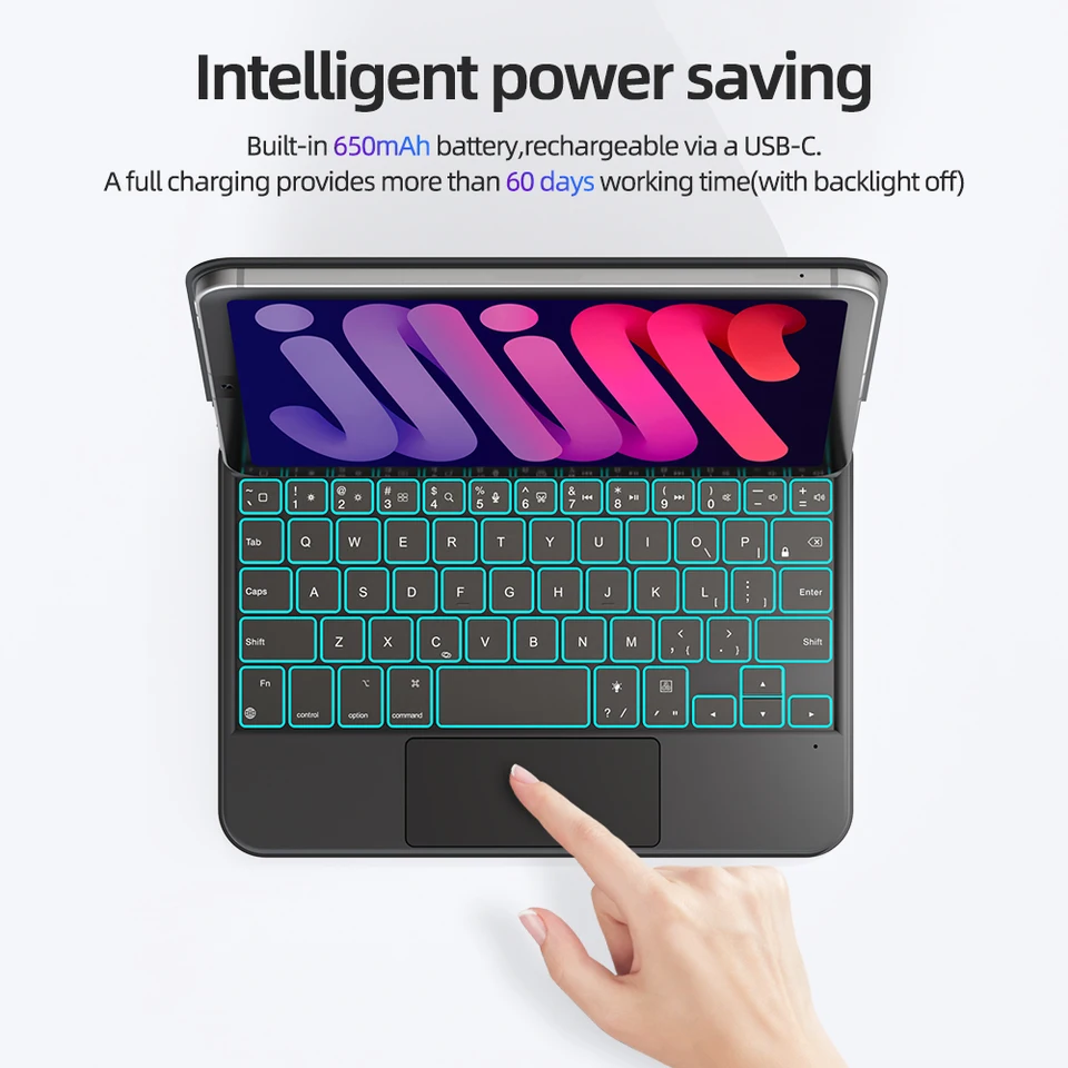 GOOJODOQ マジックキーボードケース iPad Mini 7 A17 Pro Mini 6 第 6