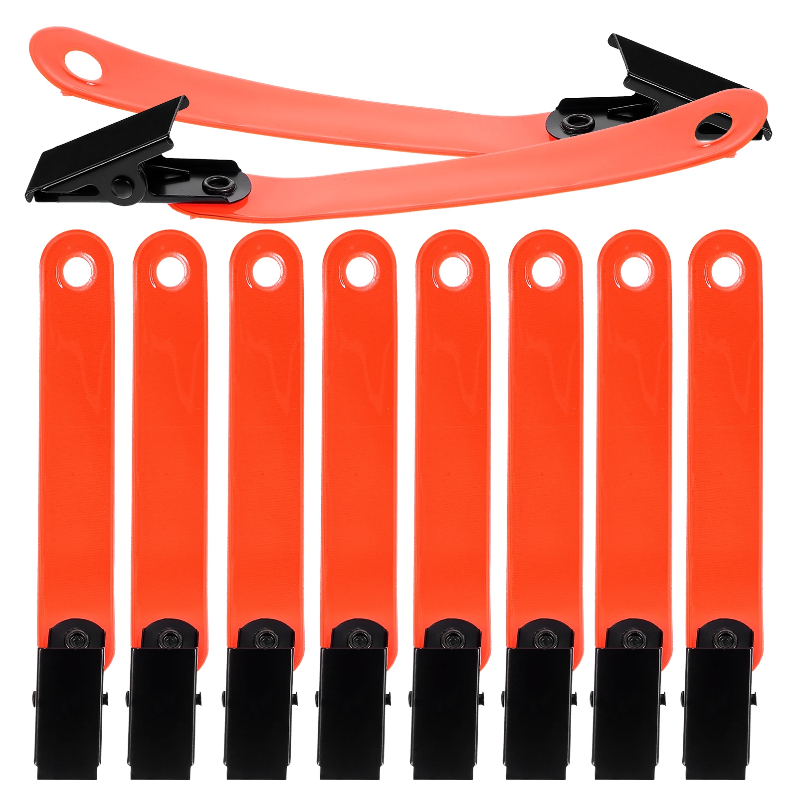 

12pcs Fluorescent Band Clips Resilient Waterproof Pvc Outdoor Trail Marking Reflective Clips Glow Accessories For Night Running