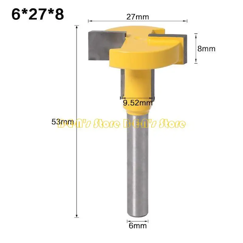 

Y1AD 6mm Shank T-Slot T-Track Slotting Router Bit for Woodworking Cutter Cutting Milling Tool