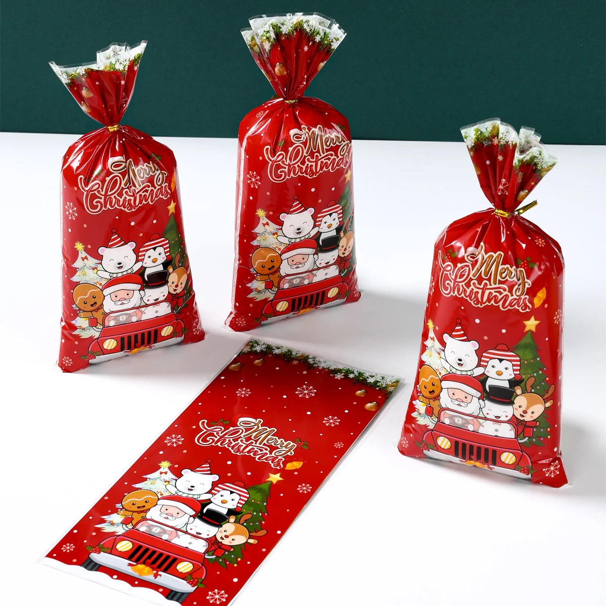 Creative Christmas Candy Bags 2024 Merry Christmas Decoration For Home Xmas Cristmas Navidad Noel New Year Santa Gift Cookie Bag