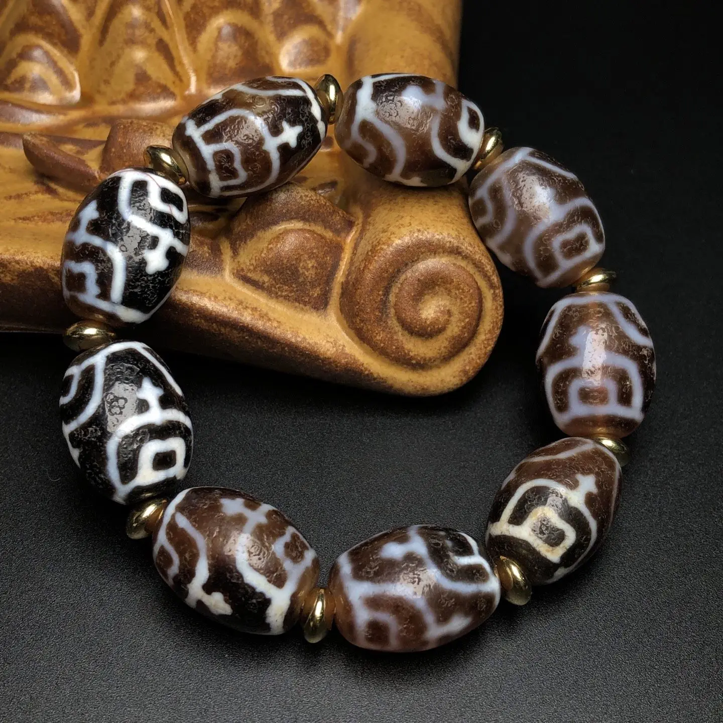 High oil-coated agate bottle dzi bead bracelet, Duobao bracelet, Fonian accessories pendant, bead partition 17 * 22mm