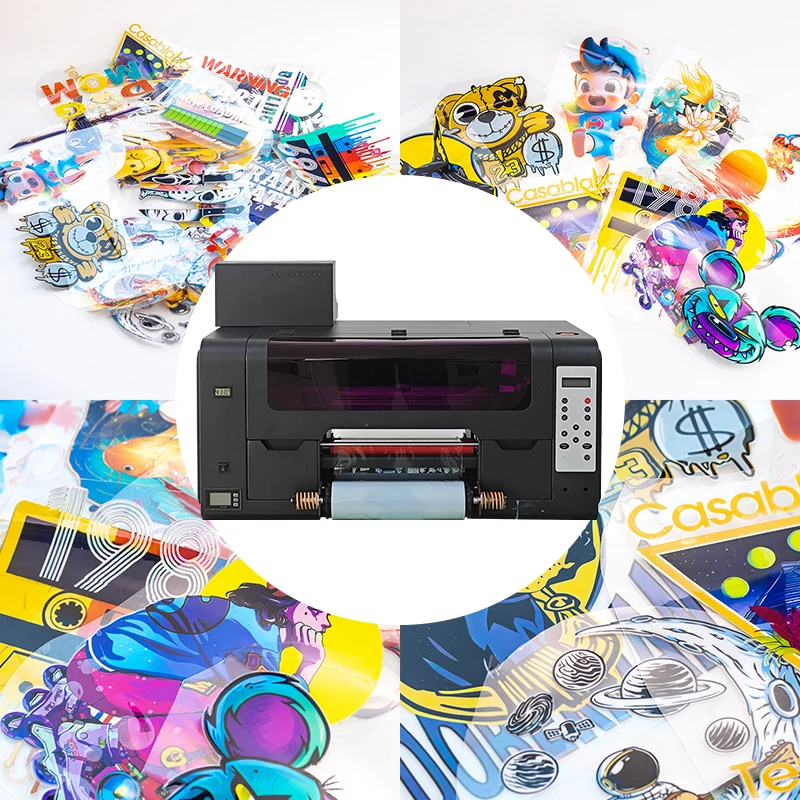 Sixfar جديد A3 UV DTF ملصق طابعة نقل آلة الطباعة مجموعة AB فيلم 30 سنتيمتر Impresora DTF لزجاجة كوب النار الزجاج مائي