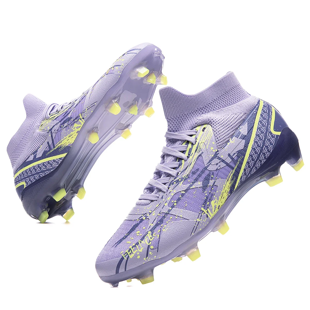 

Двухцветные дополнительные высокие взрывные футбольные бутсы, сломанные гвозди TF и длинные шипы FG унисекс, нескользящие, дышащие и прочные.