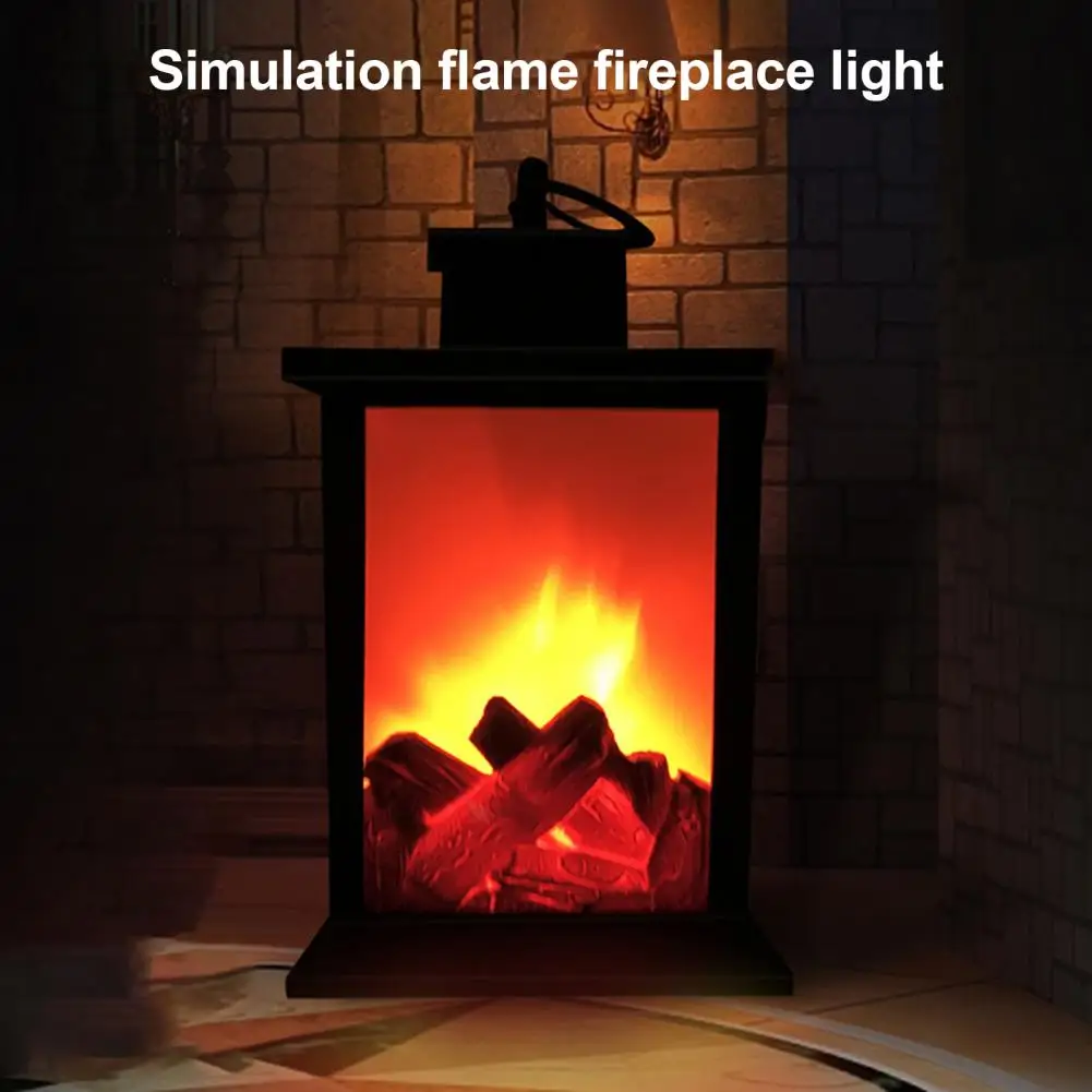 Simulation Fireplace Battery Operated Exquisite Workmanship Charming LED Flame Fireplace Table Lamp for Home