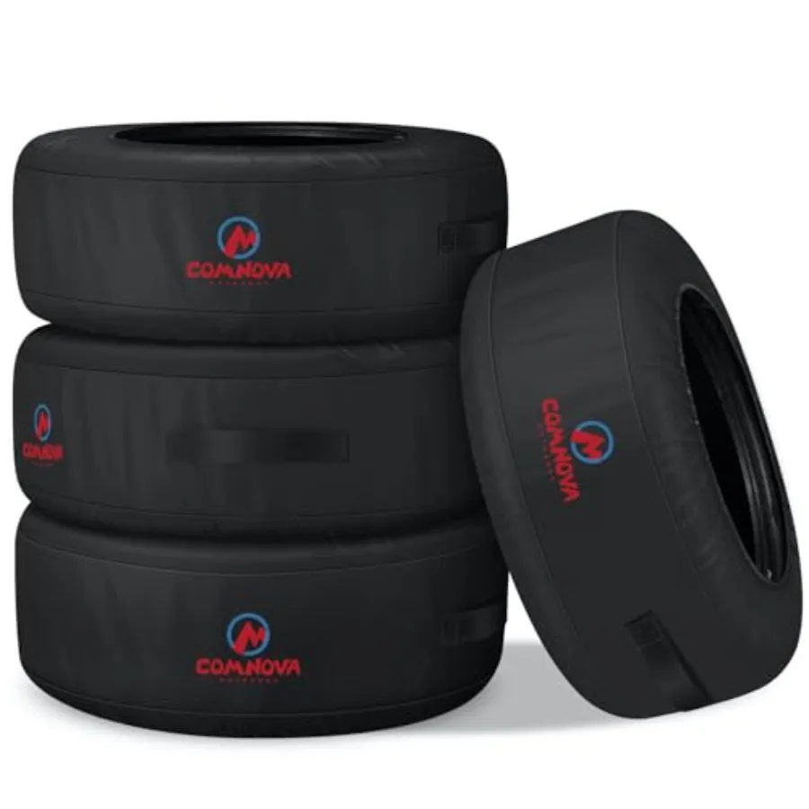 

Comnova Seasonal Tire Totes 4 Pack - 600D Spare Tire Cover with Handle Waterproof Heavy Duty Fade-Resistant Tire Storage Bag Fi