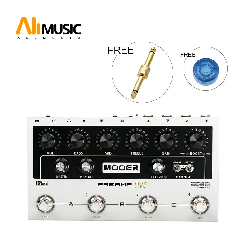 Mooer Digital Preamp Live Guitar Effect Pedal Equipped with 12 Independent Pre-stage Channels Guitar Accessories