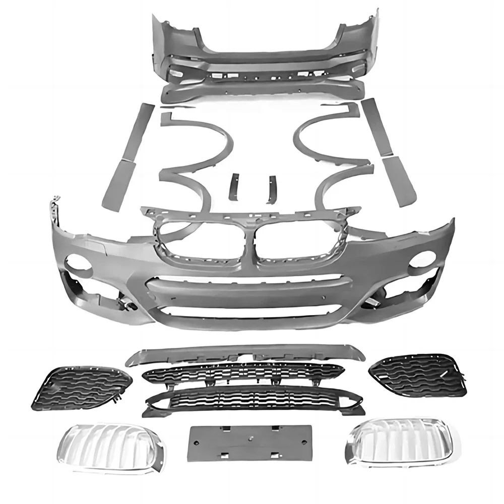 

Полный комплект кузова для BMW F26 X3 14-18, изменение в стиле X6M, передний и задний бампер, боковые юбки, расширители крыльев