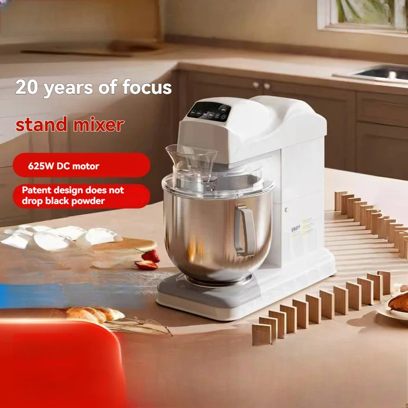 For 7L Large Capacity Quiet Stand Mixer, Compact Dough & Cream Mixer for Kneading, Beating & Whipping