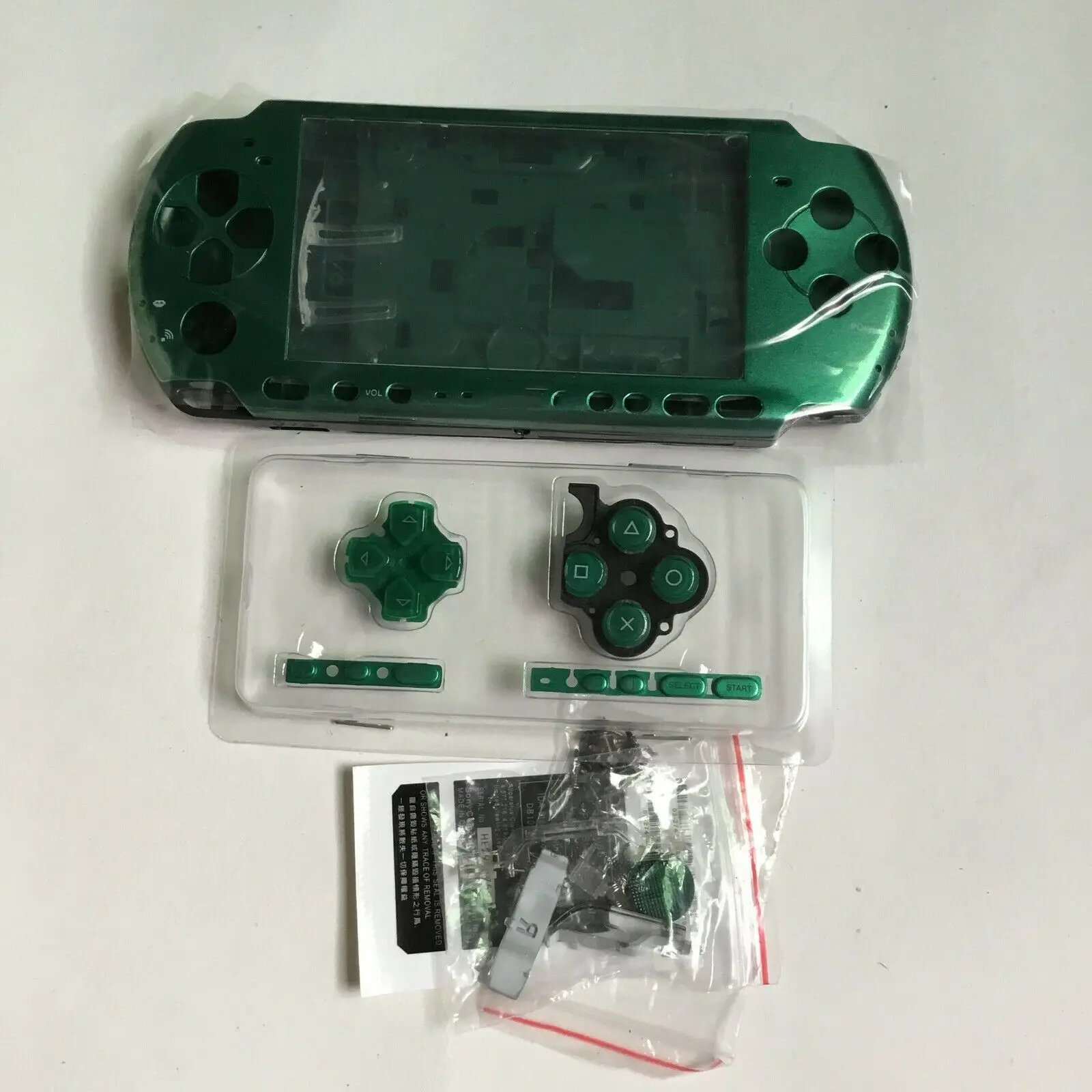 Green Housing Shell Case Cover Repair Part Replacement Shell Kit for PSP 3000 Game Console