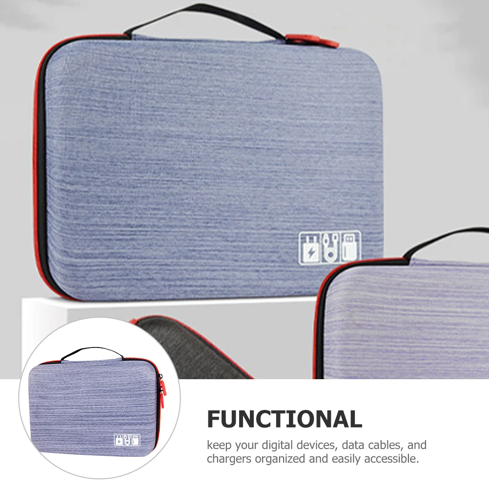 

Waterproof Data Cable Bag Gray Blue Travel Disk Drive Case Pouch USB ganizer Electronics Bag Storage Container
