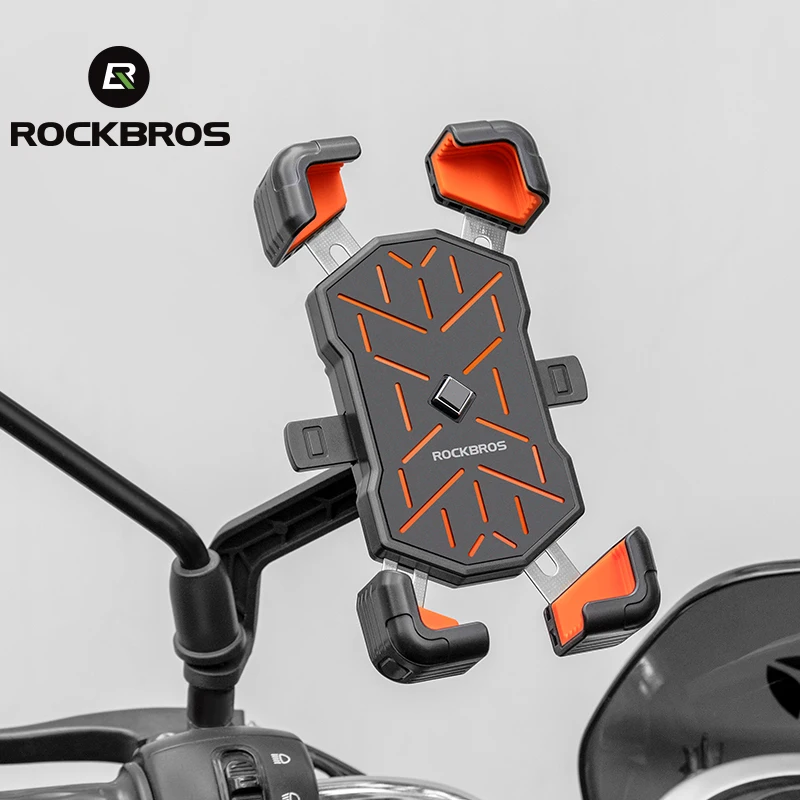 ROCKBROS Bicycle Phone Holder View Cycling Phone Holder 4.5-7.2inch Bike Mobile Phone Stand Motorcycle Rearview Mirror Bracket