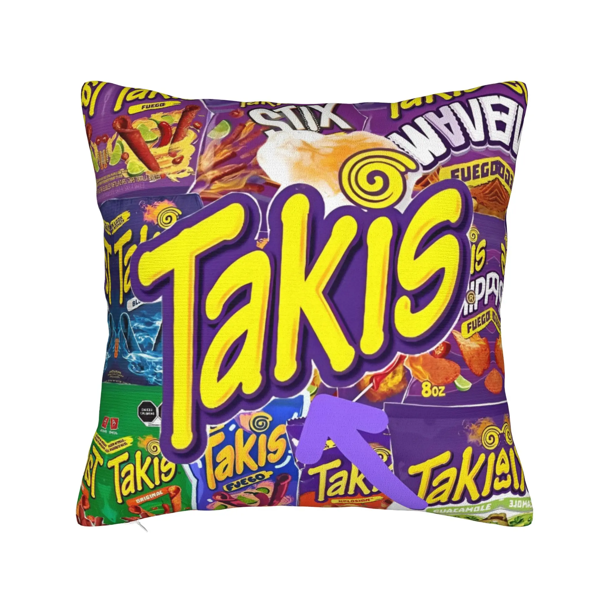 Takis Chili Chips Pillow Case  Retro Trendy Pillow Cover Soft Pillowcases For Couch Sofa Bedroom