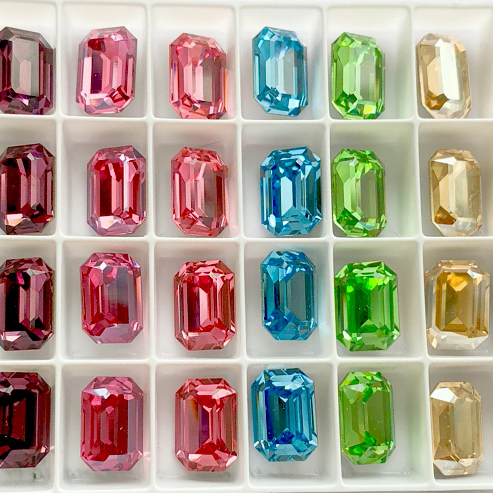 

4610 Octagon 10x14mm 13x18mm Crystal Rhinestones Fancy Stones with Claws for DIY Jewelry Garment Crafts Decorations