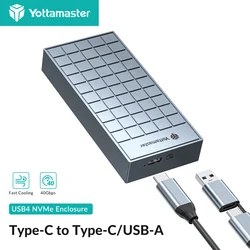 Yottamaster 40Gbps M.2 NVMe SSD Enclosure USB4 Type C NVMe External Hard Drive Case Compatible with Thunderbolt 4/3/USB 3.2 3.0