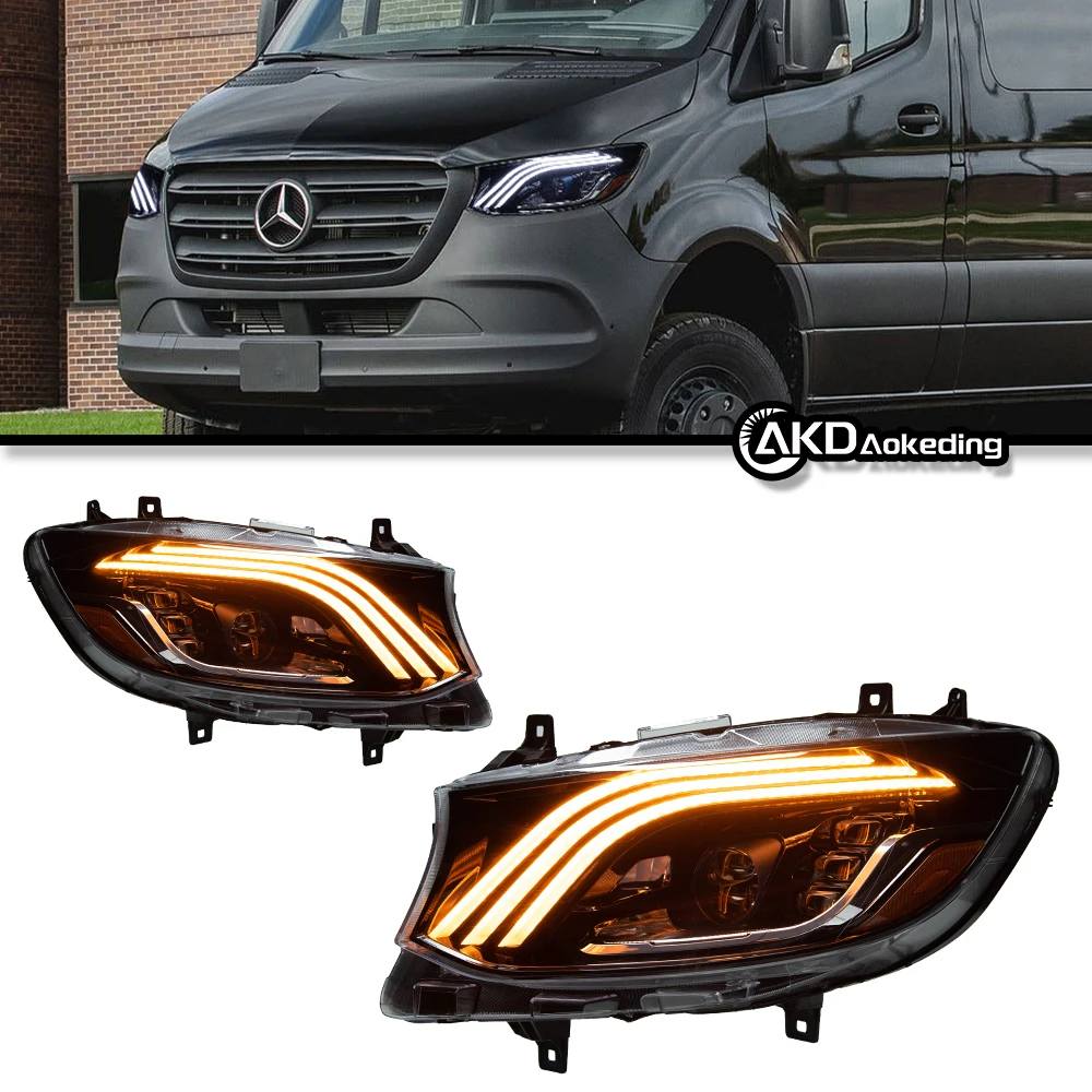 Auto Parts For Benz Sprinter Headlights 2018-2023 Styling LED Daytime Lights Angel Eye Dual Projector Car Accesorios Modified