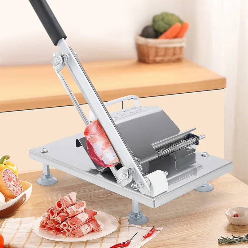 

Manual Meat Slicer with Thickness Adjustable Kitchen Stainless Steel Frozen Meat Slicing Machine Vegetables Cutting Tools