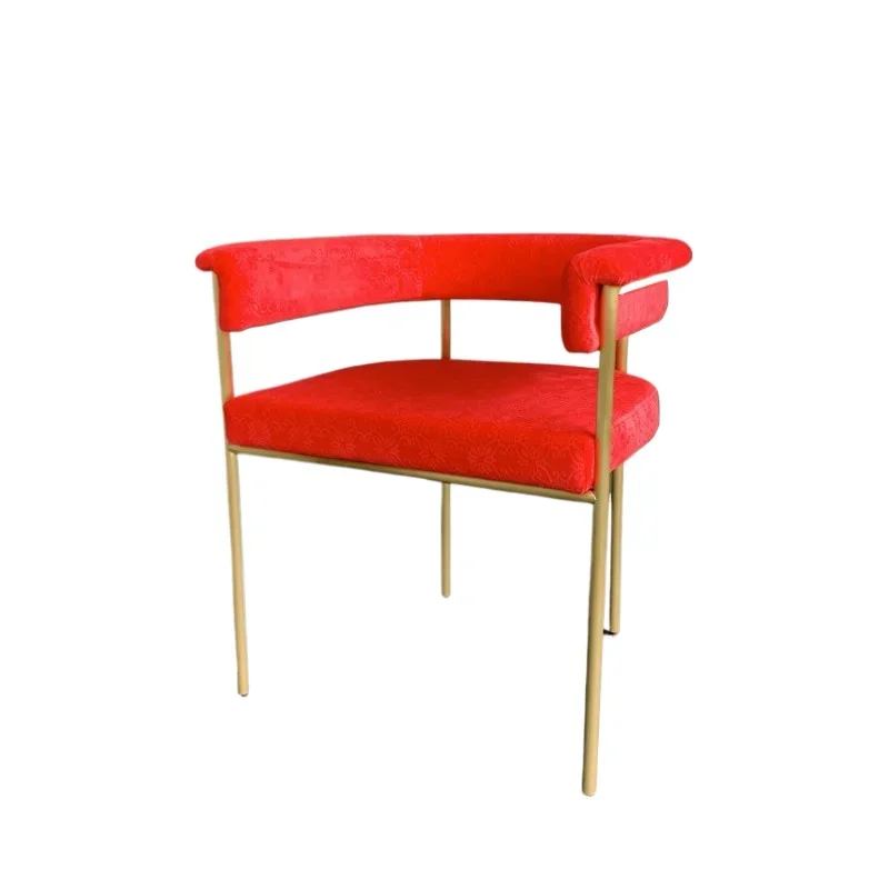 

Italian light luxury dining chair for home use Modern simple all-copper chair with armrests Designer