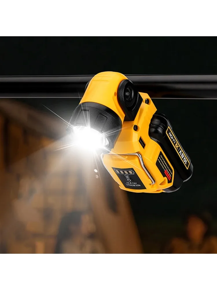 Obrotowe światło zewnętrzne 12V 3W Latarka robocza do akumulatorów Dewalt 10.8V-12V Flat Push Li-Ion z portami wyjściowymi USB i DC — zdjęcie produktu 7