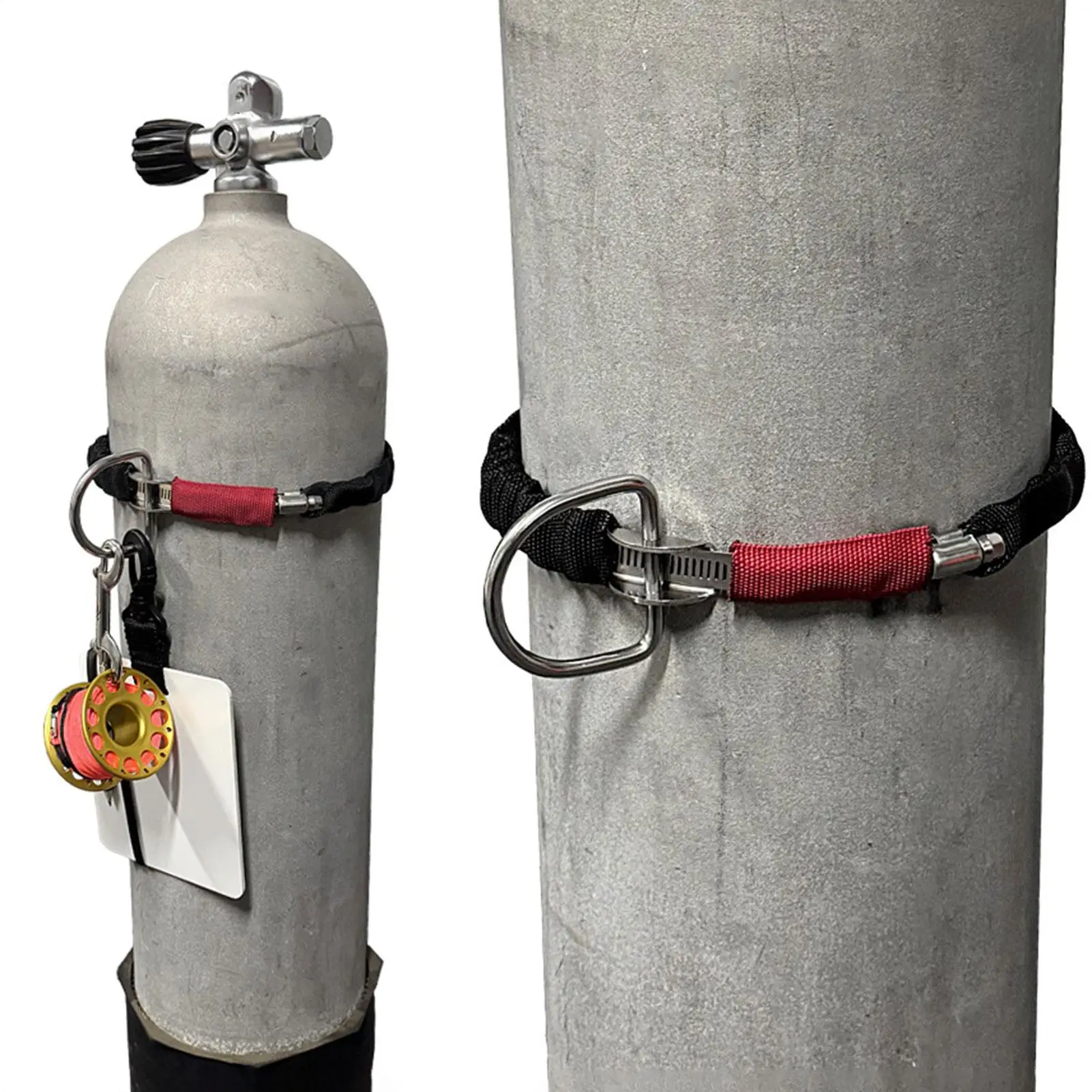 الغوص حزام الوزن D حلقة الفولاذ المقاوم للصدأ حزام تسخير حزام الغوص D حلقة الظهر يطير الجانب تحديد المواقع مشبك قاعدة للمياه