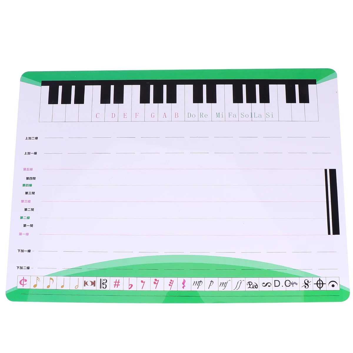 

2pcs Magnetic Whiteboard Music Staff Dry Erase Rewritable Boards Home School Double-Sided Display Notices