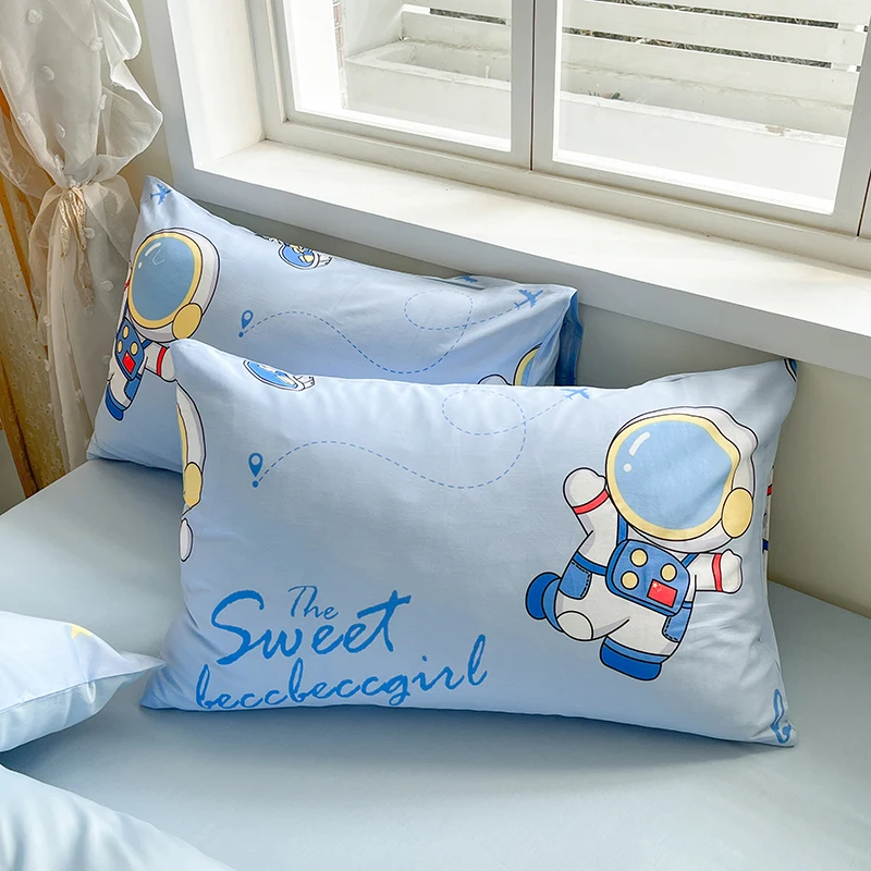 

Наволочка из 100% хлопка с мультяшным принтом, прямоугольная наволочка для подушки, 48x74 см, наволочка, 2 шт.