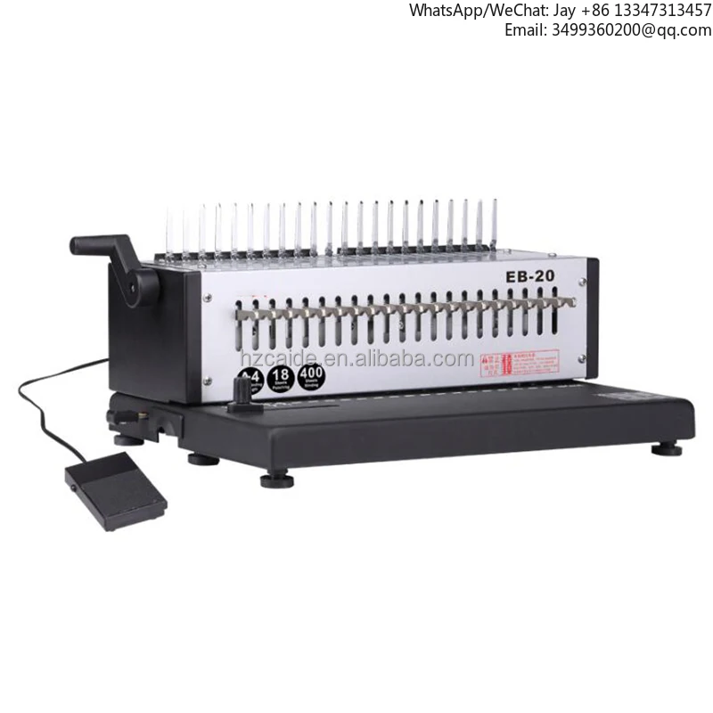 

EB-20 A4 Desktop Electric Rubber Ring Comb Binding Machine 21 Holes For Paper Plastic Durable And Easy To Use