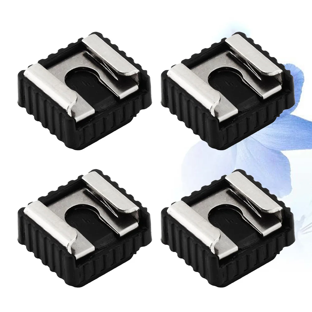 

4Pcs Universal Flash Light Hot Shoe Holder Black Durable Plastic Mount with Screw for Camera Stabilizer Outdoor Photo