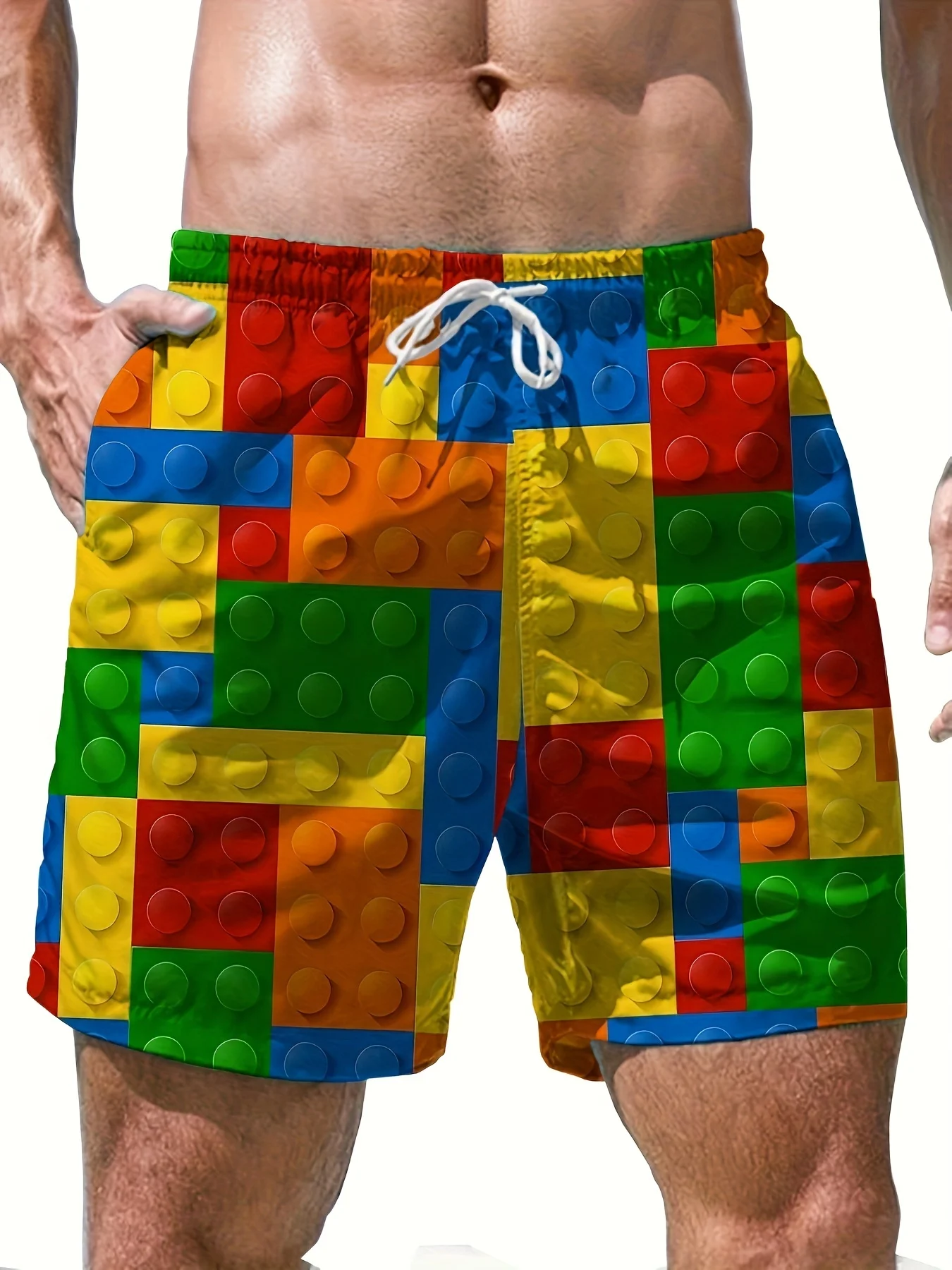 

Новые мужские повседневные пляжные шорты с 3D-принтом, свободные летние быстросохнущие плавки для отдыха и плавания.