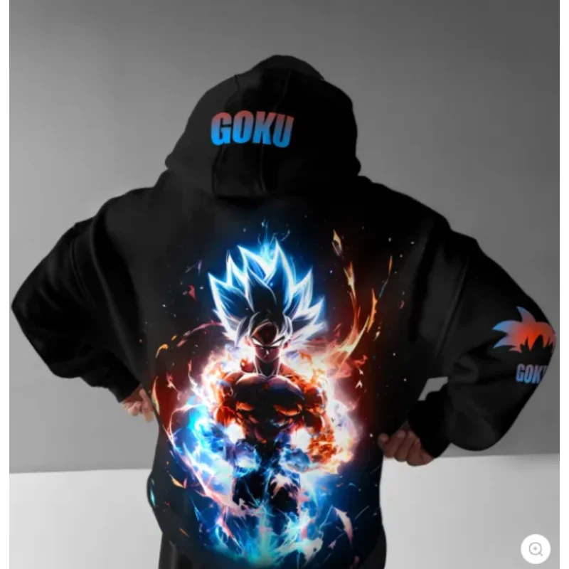 

2025 Новый свитер с капюшоном Dragon Ball, модный тренд, повседневный свитер с капюшоном и длинными рукавами в уличном стиле Y2K, Harajuku, унисекс