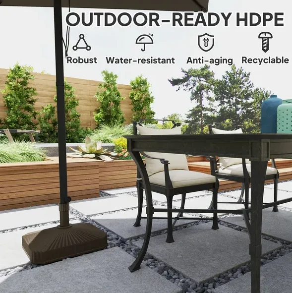 

Outsunny Square Patio Umbrella Base Holder, Heavy Duty Outdoor Umbrella Stand Base, Filled Up to 42lbs with Stand or 33lbs with