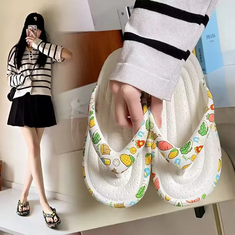 2025 Outdoor Platform Slippers  Women Fashion Lovely Indoor Bathroom Soft Sole Personality Non-Slip Beach Sandals image 5
