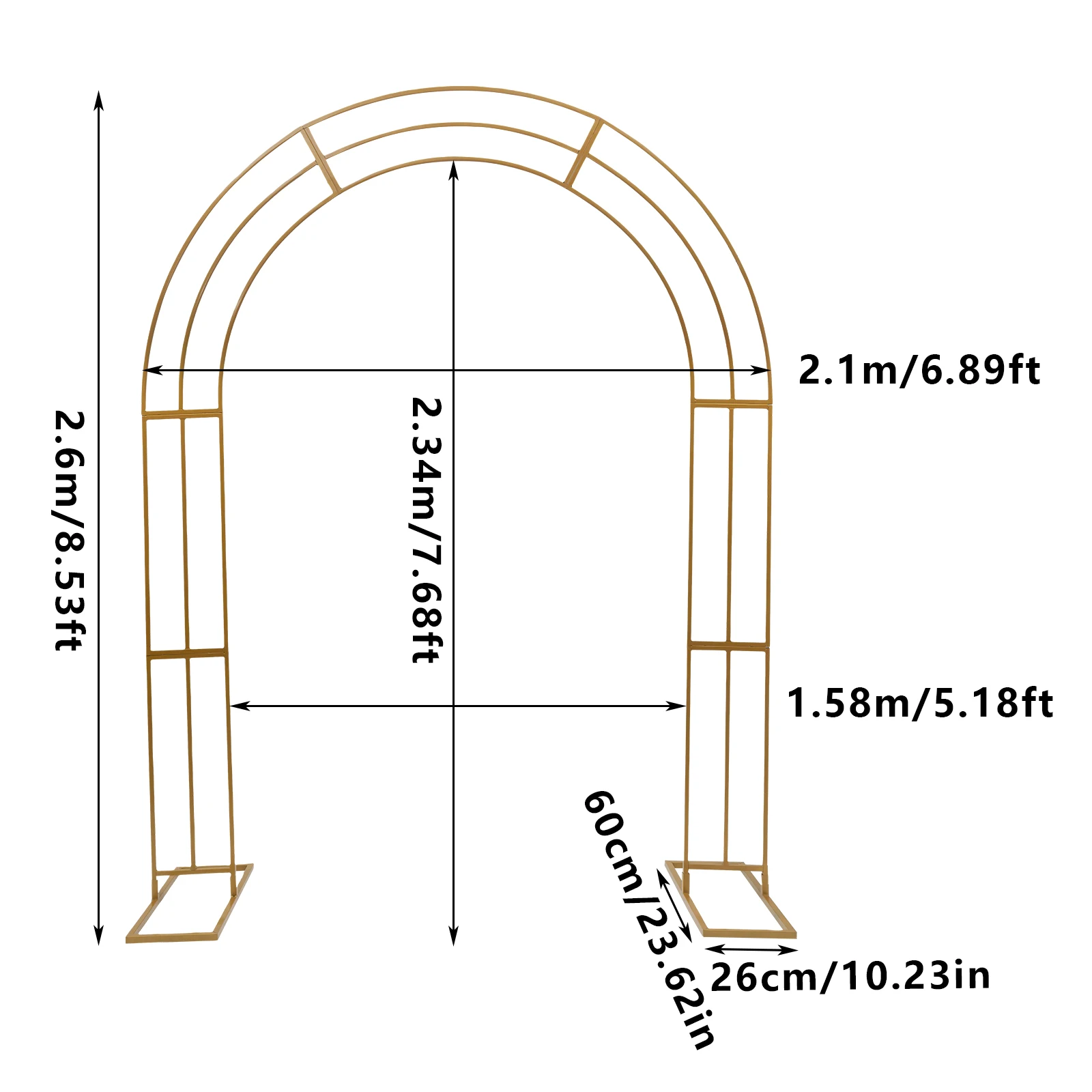 Imagem -06 - Metal Casamento Jardim Arco Treliça Contexto Balão Archway Decoração Stand Indoor Outdoor Festa Arcos Gold Duty