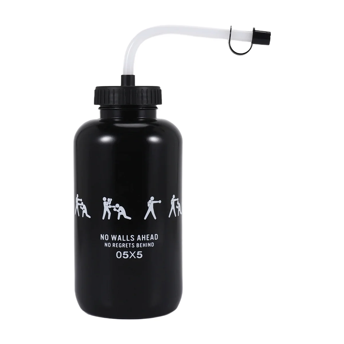 Water Bottle with Long Straw Free Plastic Goalie Boxing Water Bottle 1 Liter for Sport C-ABJQ