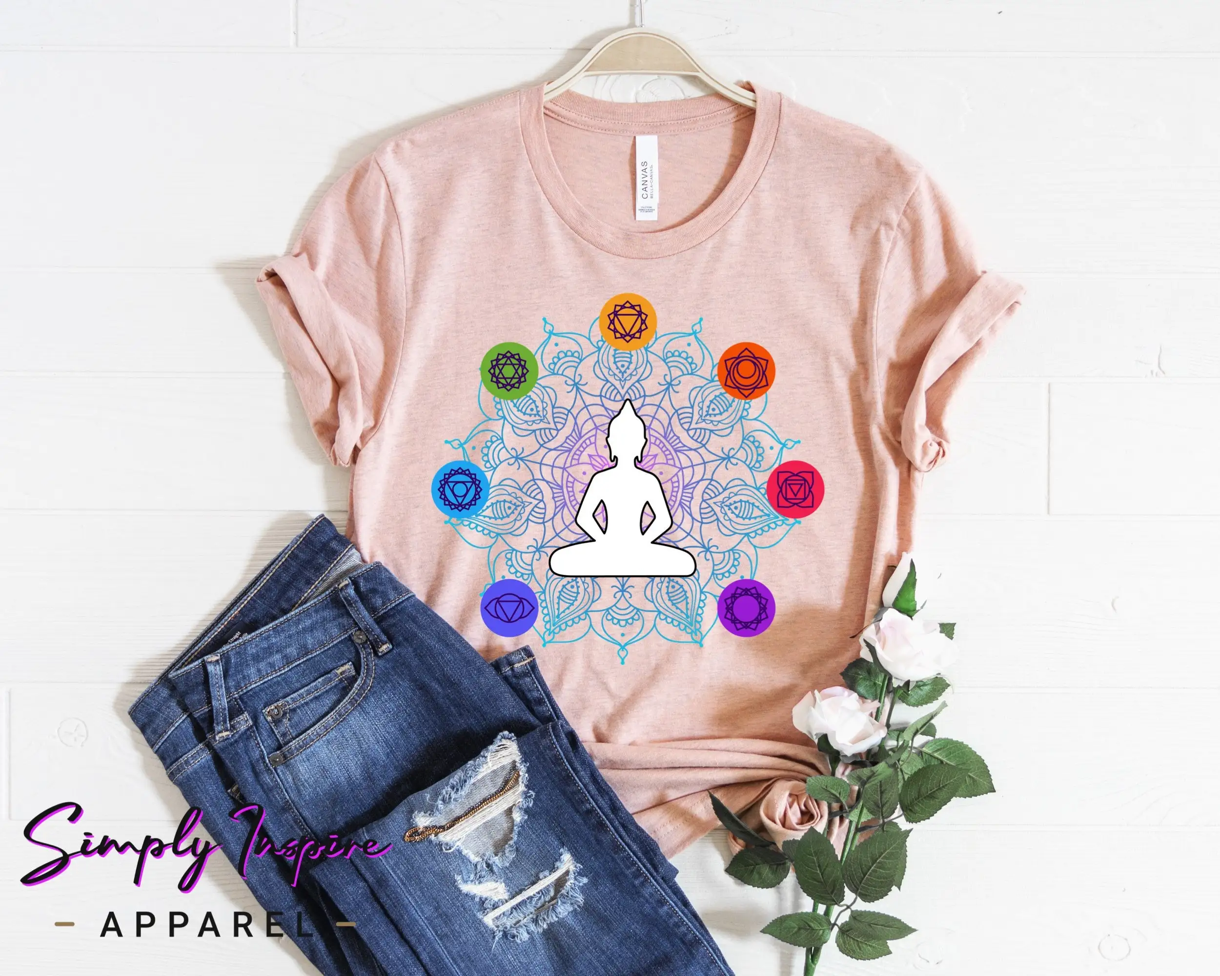 Chakra T Shirt Flower Of Life For Yoga Instructors Spiritual Balancing Sweat S