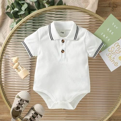 Baby Boys Casual Jumpsuit Solid Color Summer Clothes Boy Newborn Romper Toddler Infant One-Pieces Onesies Korean Kids Outfit