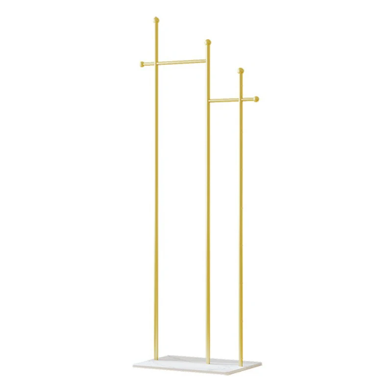 Freistehender Kleiderbügel aus Metall mit Schieferbasis, minimalistischer Schlafzimmer-Kleiderständer mit Bodenmontage und Ablagefach