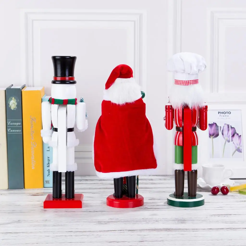 

Wooden Nutcracker Chef Toy Handpainted Collectible Ornament Handmade Decor for Christmas Home