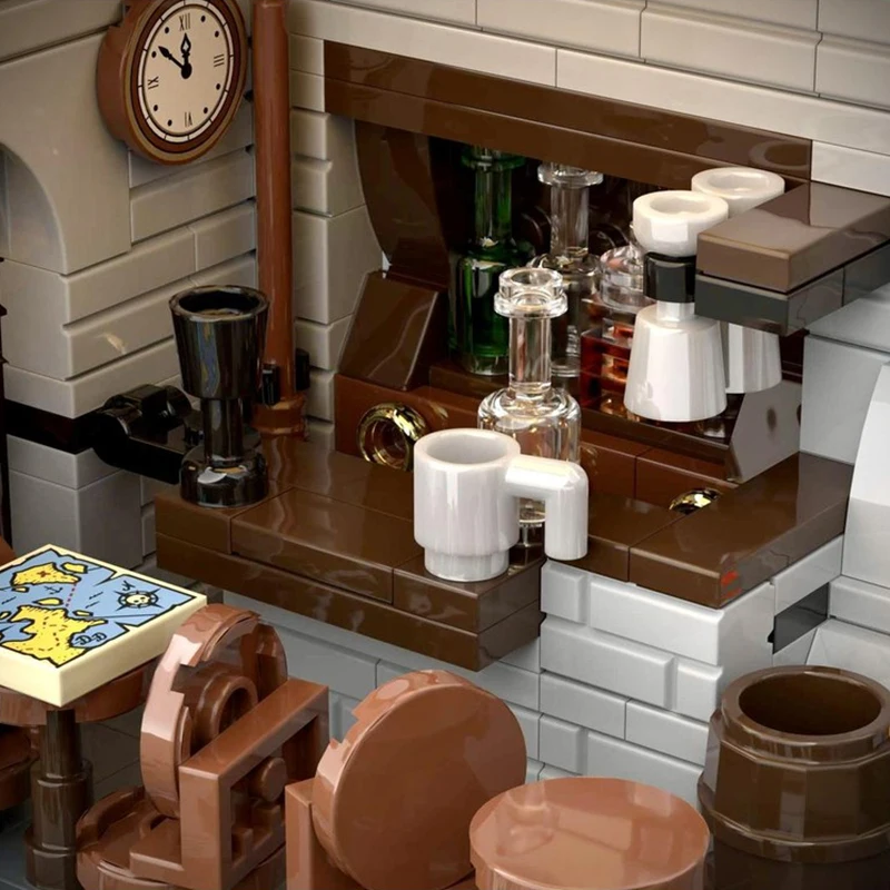 2257PCS Medieval Fantasy Tavern MOC Building Blocks DIY Modular Castle Series Creative Architecture Assembly Toys Gift