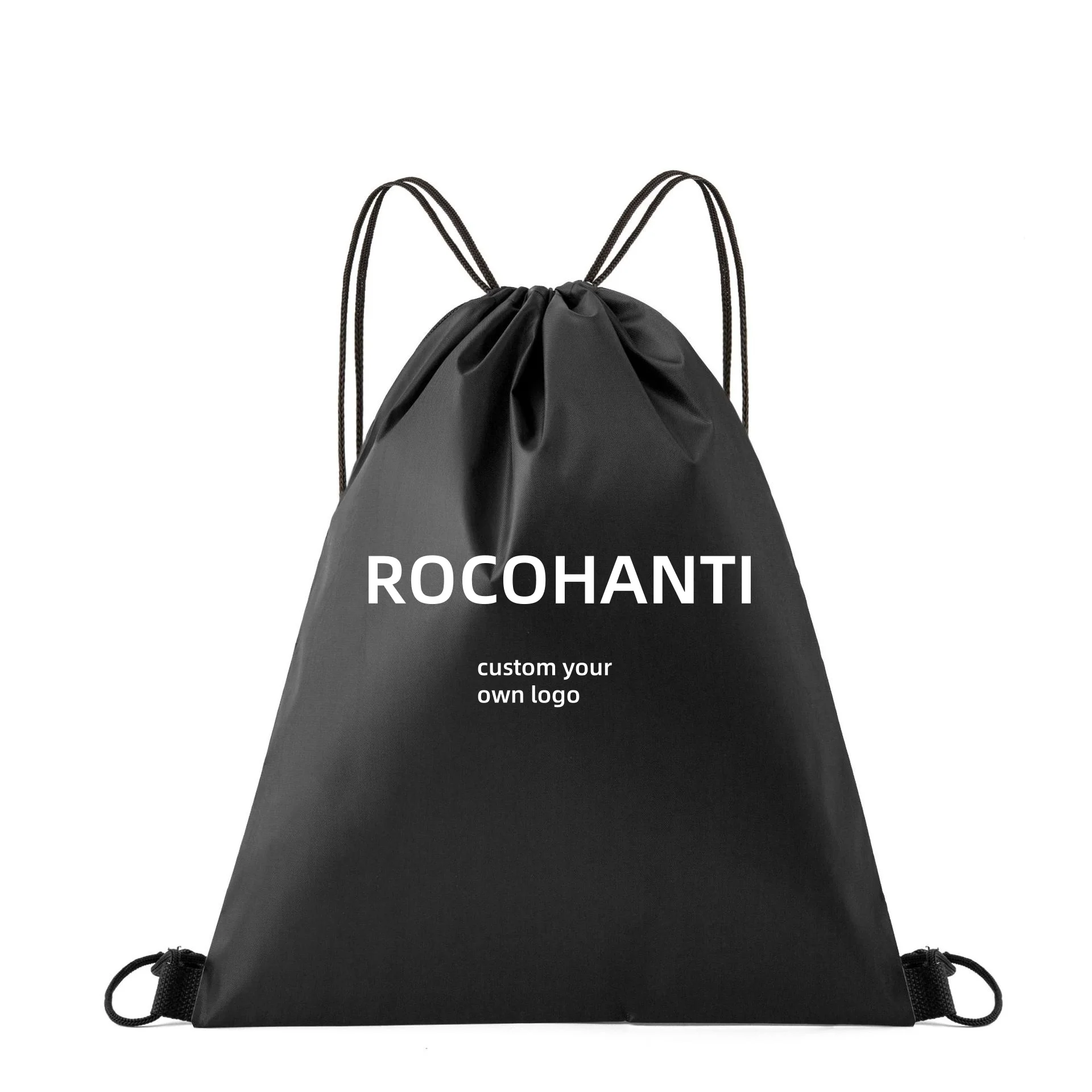 5pcs Custom Logo Promotional Plain Polyester Shopping Drawstring Bag Nylon Carry Draw String Gift Gym Bag Sports Backpack Bag