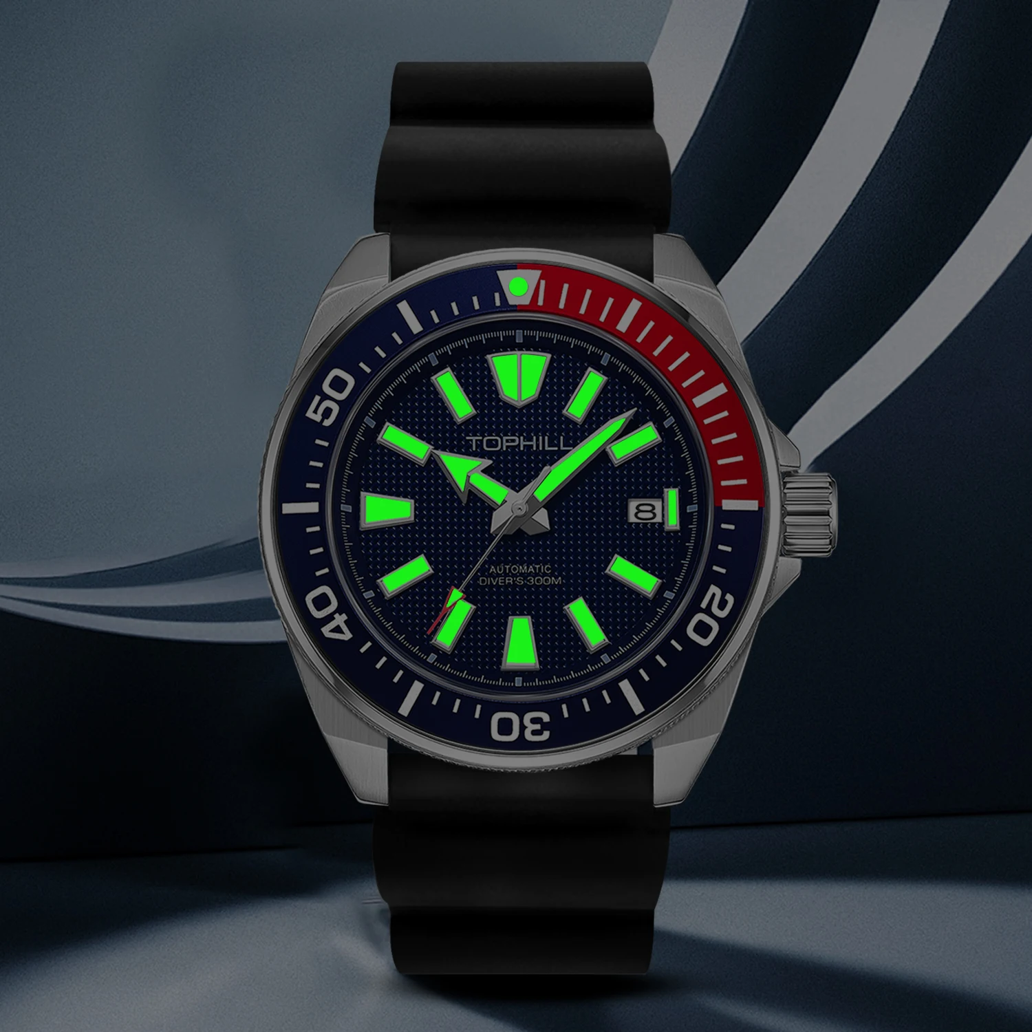 TOPHILL Men\'s Automatic Watches Men Dive Watch 300m Waterproof Mechanical Wristwatch NH35 Super Luminous Clocks Sapphire Mirror