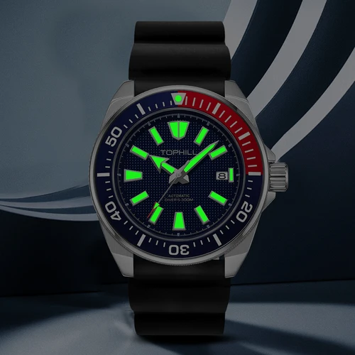 Imagen 2 del producto Relojes automáticos TOPHILL para hombre, reloj de buceo para hombre, reloj de pulsera mecánico resistente al agua de 300m NH35, relojes superluminosos con espejo de zafiro