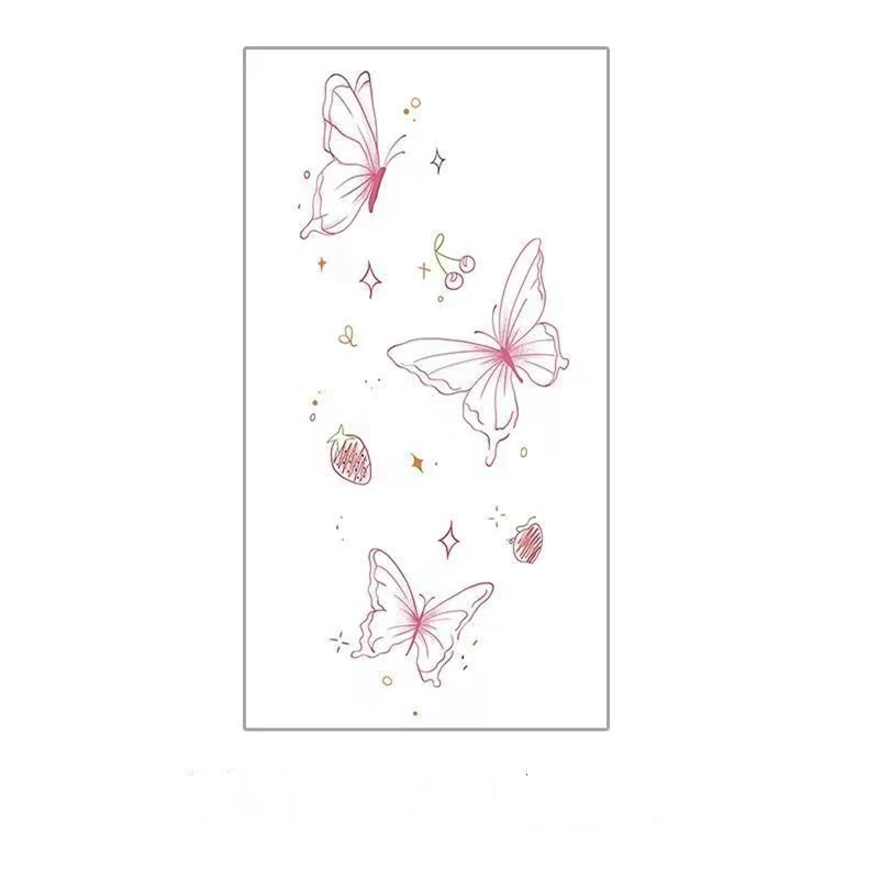 Butterfly Temporary Tattoo Stickers Watercolour Flower Arm Clavicle Sexy Tattoo Sticker Waterproof Female Lasting Fake Tattoo